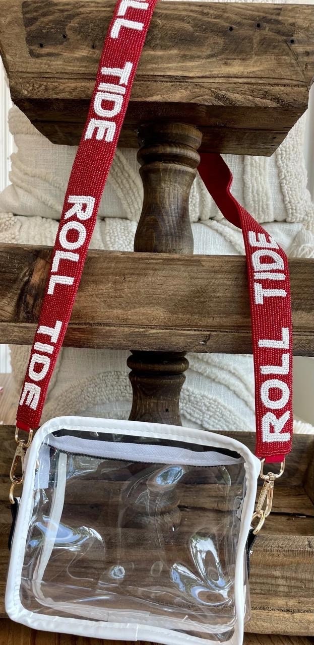 Beaded purse strap, gameday purse strap, college purse strap, stadium purse strap, roll tide strap, crossbody purse strap, gift for her