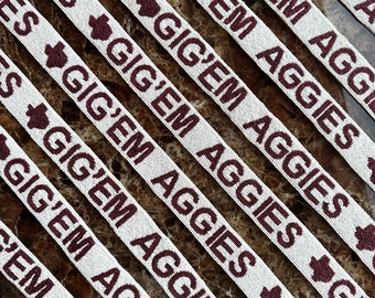 Texas A&M Purse Straps, Gig’em Aggies bag strap , ATM strap, Howdy purse strap, Gameday purse strap, purse strap beaded, stadium bag strap