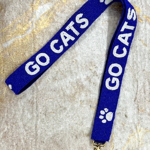 Go Cats Paw beaded strap Beaded Gamesday Straps, Gamesday Accessories, clear bag strap, gameday, purse strap, go cats college football gift