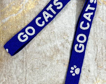 Go Cats Paw beaded strap Beaded Gamesday Straps, Gamesday Accessories, clear bag strap, gameday, purse strap, go cats college football gift