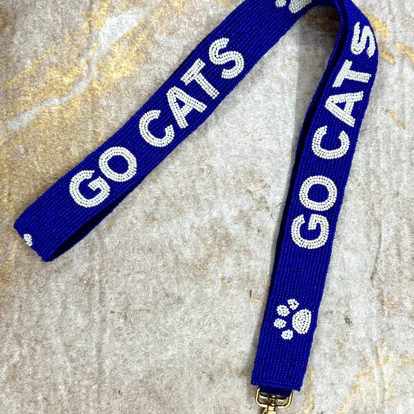 Go Cats Paw beaded strap Beaded Gamesday Straps, Gamesday Accessories, clear bag strap, gameday, purse strap, go cats college football gift