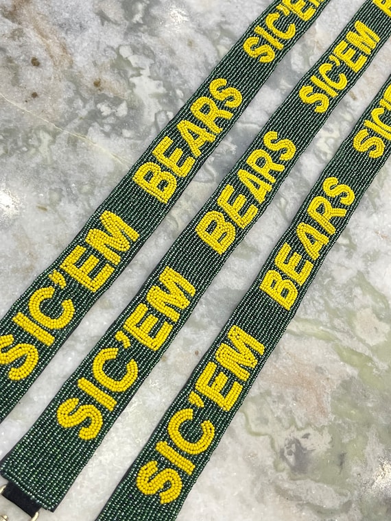 college purse strap beaded purse strap, purse strap,sic'em, sic'em bears, baylor bears, beaded strap