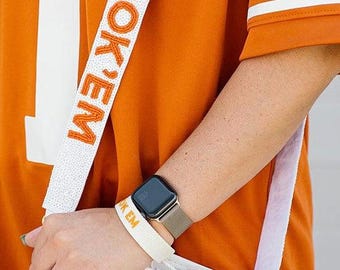 Hook’em Beaded Bag Strap, UT Austin Bag Strap, Texas Longhorn Bag Strap, University of Austin Texas Bag Strap, Hook’em Horns,Gameday strap
