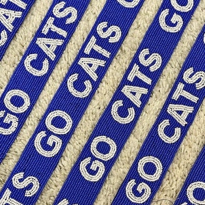 Go cats beaded purse strap, College Purse Straps , Gameday purse straps , Beaded Straps, Stadium bag strap, Kentucky wildcats,Team bag strap