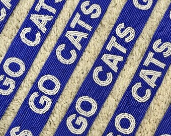 Go cats beaded purse strap, College Purse Straps , Gameday purse straps , Beaded Straps, Stadium bag strap, Kentucky wildcats,Team bag strap
