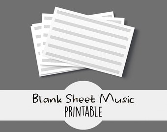 Printable Horizontal Sheet Music for Letter/A4 - Blank Horizontal Sheet Music Printable - Blank Horizontal Staff Paper