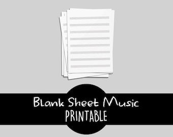 Printable Sheet Music for Letter/A4 - Blank Sheet Music Printable - Blank Staff Paper - Blank Music Paper