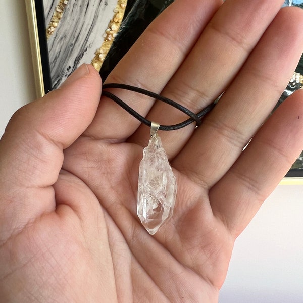 healing stone necklace - Quartz Lemurian pendant crystal - spiritual and conscious jewellery