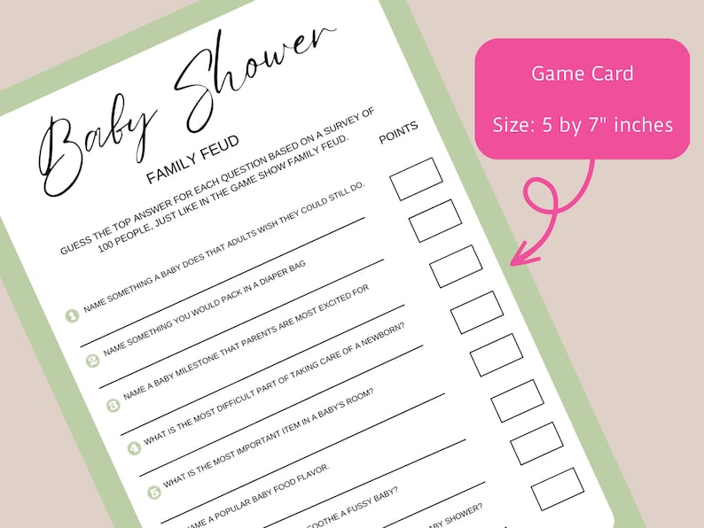 Baby Shower Friendly Feud Quiz Game - Boho Rainbow Version, Includes Question Cards, Rapid Fire Rounds, Fun Group Activity For Moms-to-Be - View #3