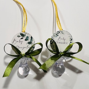 12 Pieces - Neutral Baby Shower Pacifier Necklaces