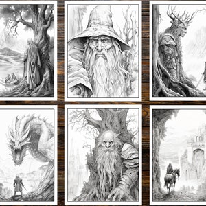 Medieval Fantasy Coloring Book: Journey Through Enchanted Realms and Mystical Creatures (Printable Pages)