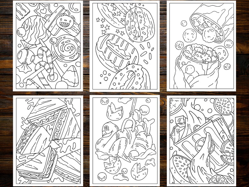 Food Heaven Coloring Book: Whimsical Journey for Food Lovers