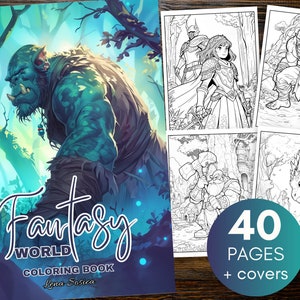Fantasy World Malbuch: Eine wunderliche Reise durch verzauberte Reiche (Printable Pages)