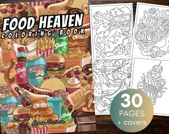 Food Heaven Coloring Book: Whimsical Journey for Food Lovers (Printable Pages)