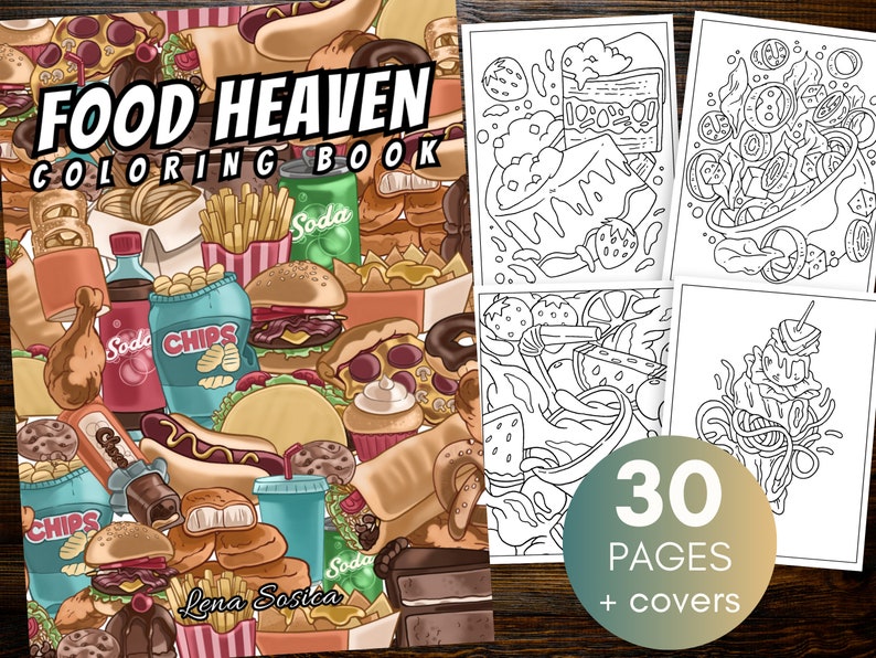 Food Heaven Coloring Book: Whimsical Journey for Food Lovers