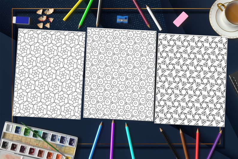 Coloring Book of Geometric Patterns: For Mindful Coloring – A Journey into Geometric Wonder