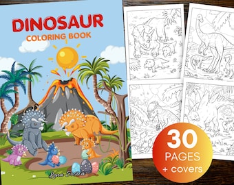 Dinosaur Coloring Book: Roar into Prehistoric Adventures with Mesozoic Creatures (Printable Pages)
