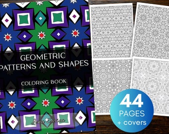 Kolorowanka „Wzory geometryczne”: 44 strony do druku (PDF)