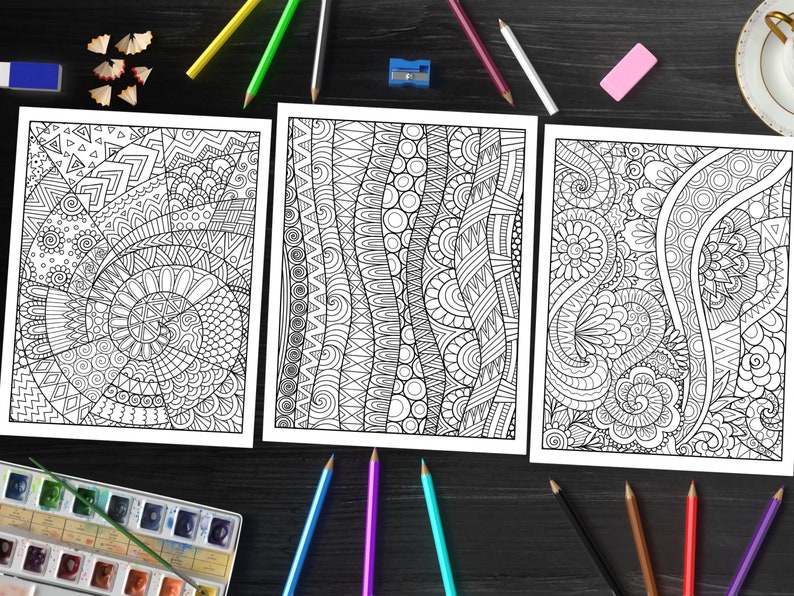 Abstract Coloring Book: Unleash Your Inner Artist with Mesmerizing Designs (Printable Pages)