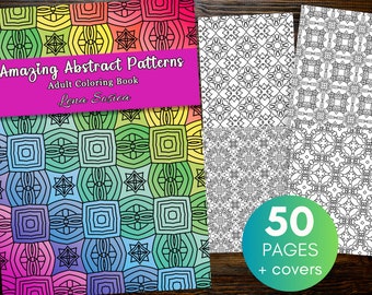 Abstract Patterns Adult Coloring Book: Geometric Designs (Instant Download)