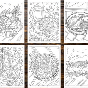 Anime Food Coloring Book: From Sushi to Sweets, Dive into a Whirlwind of Colorful Edibles (Printable Pages)