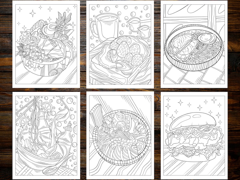Anime Food Coloring Book: From Sushi to Sweets, Dive into a Whirlwind of Colorful Edibles (Printable Pages)