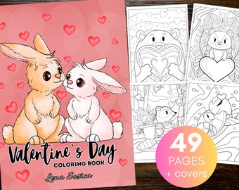 Love-Themed Animals for Valentine's Bliss: Valentine's Day Coloring Book