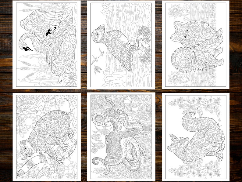 Amazing Animals Coloring Book: Explore the World of Mandala Pattered Animals for Stress Relief and Relaxation