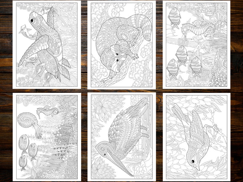 Amazing Animals Coloring Book: Explore the World of Mandala Pattered Animals for Stress Relief and Relaxation