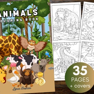 Animals Coloring Book: A Creative Journey through the Wildlife Kingdom (Printable Pages)