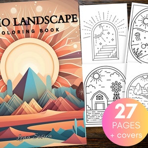 Boho Landscape Coloring Book: Immerse Yourself in Illustrations Celebrating the Harmony of Bohemian Aesthetics (Printable Pages)