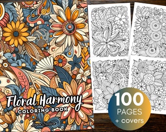 Floral Harmony Coloring Book: Captivating Blossoms for Relaxation and Creativity (Printable Pages)