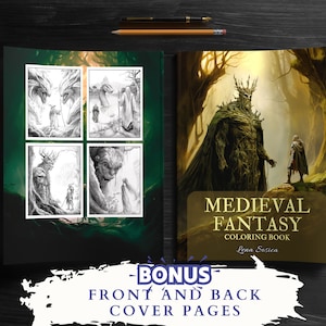 Medieval Fantasy Coloring Book: Journey Through Enchanted Realms and Mystical Creatures (Printable Pages)