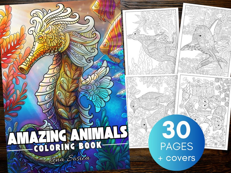 Amazing Animals Coloring Book: Explore the World of Mandala Pattered Animals for Stress Relief and Relaxation