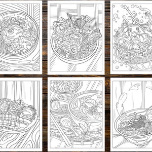Anime Food Coloring Book: From Sushi to Sweets, Dive into a Whirlwind of Colorful Edibles (Printable Pages)