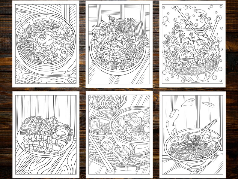 Anime Food Coloring Book: From Sushi to Sweets, Dive into a Whirlwind of Colorful Edibles (Printable Pages)