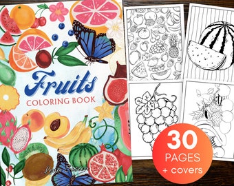 Fruits Coloring Book: A Juicy Coloring Adventure (Printable Pages)