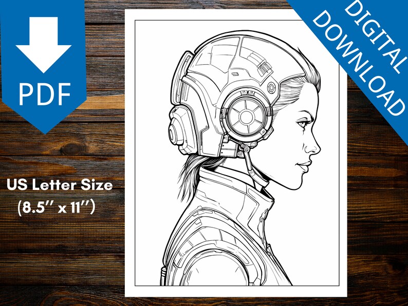 Matrix Color Page Cyberpunk Coloring Book: Neon Matrix, Futuristic Designs (instant ...