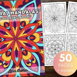 Floral Mandalas Coloring Book: Intricate Flower Designs for Mindful Relaxation and Artistic Expression (Printable Pages)