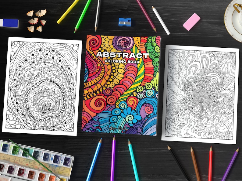 Abstract Coloring Book: Unleash Your Inner Artist with Mesmerizing Designs (Printable Pages)