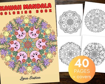Libro para colorear de mandalas kawaii: Adorables mandalas para la relajación y la creatividad.