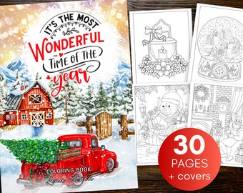 Christmas Coloring Book: 30 Handcrafted Festive Designs (Instant Download)