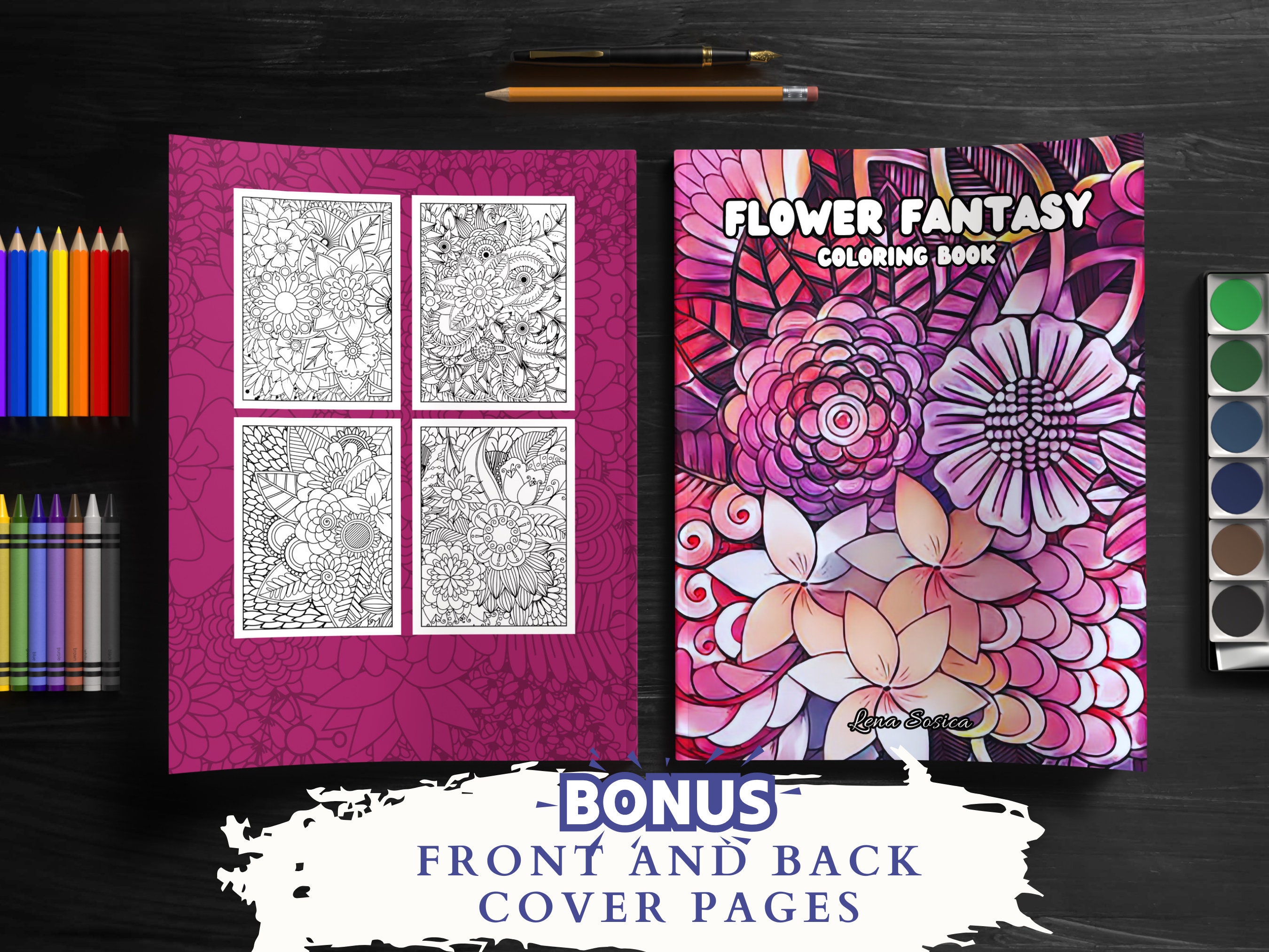 Flower Fantasy Coloring Book: World of Vibrant Blooms and Relaxation ...