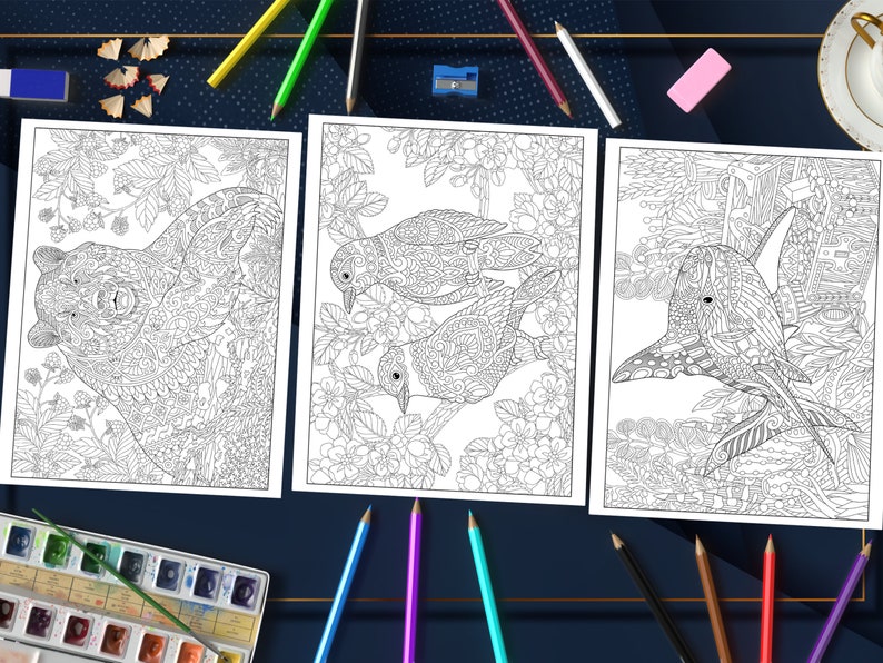 Amazing Animals Coloring Book: Explore the World of Mandala Pattered Animals for Stress Relief and Relaxation