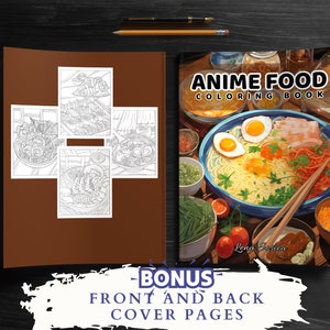 Anime Food Coloring Book: From Sushi to Sweets, Dive into a Whirlwind of Colorful Edibles (Printable Pages)