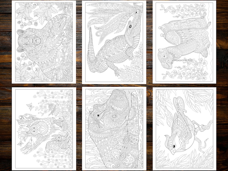 Amazing Animals Coloring Book: Explore the World of Mandala Pattered Animals for Stress Relief and Relaxation