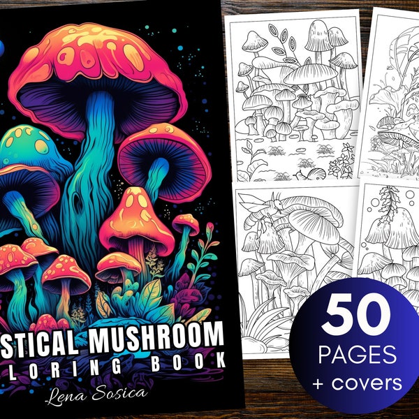 Mystical Mushroom Coloring Pages: 50 Printable Hand-Drawn Illustrations for Mushroom-Loving Creatives (Printable Pages)