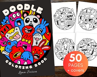 Doodle Coloring Book: 50 Fun Printable Pages (Digital Download)
