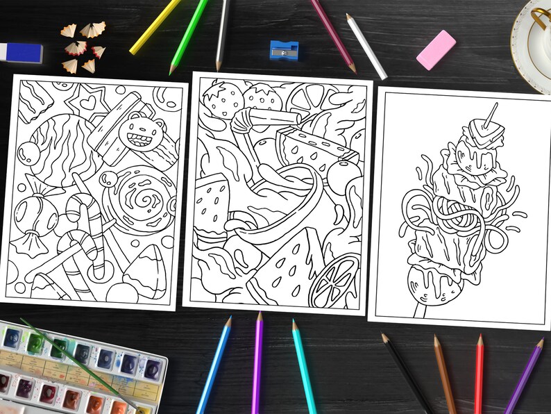 Food Heaven Coloring Book: Whimsical Journey for Food Lovers