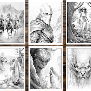 Medieval Fantasy Coloring Book: Journey Through Enchanted Realms and Mystical Creatures (Printable Pages)